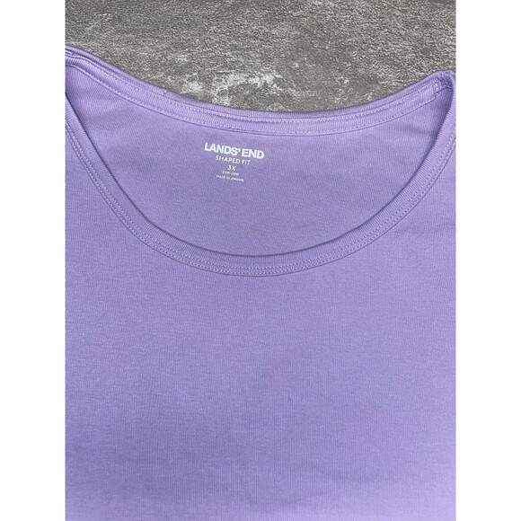 Lands End Shaped Fit 3X Cotton Long Sleeve Amethyst Purple Office Church Mature - Picture 6 of 9